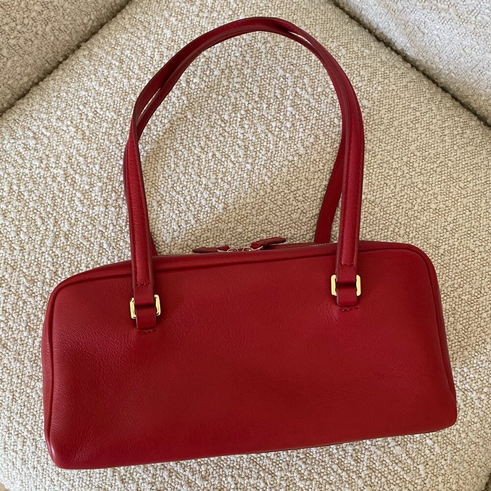 NWT J.Crew Delphine shoulder bag in leather 'Radiant Ruby'